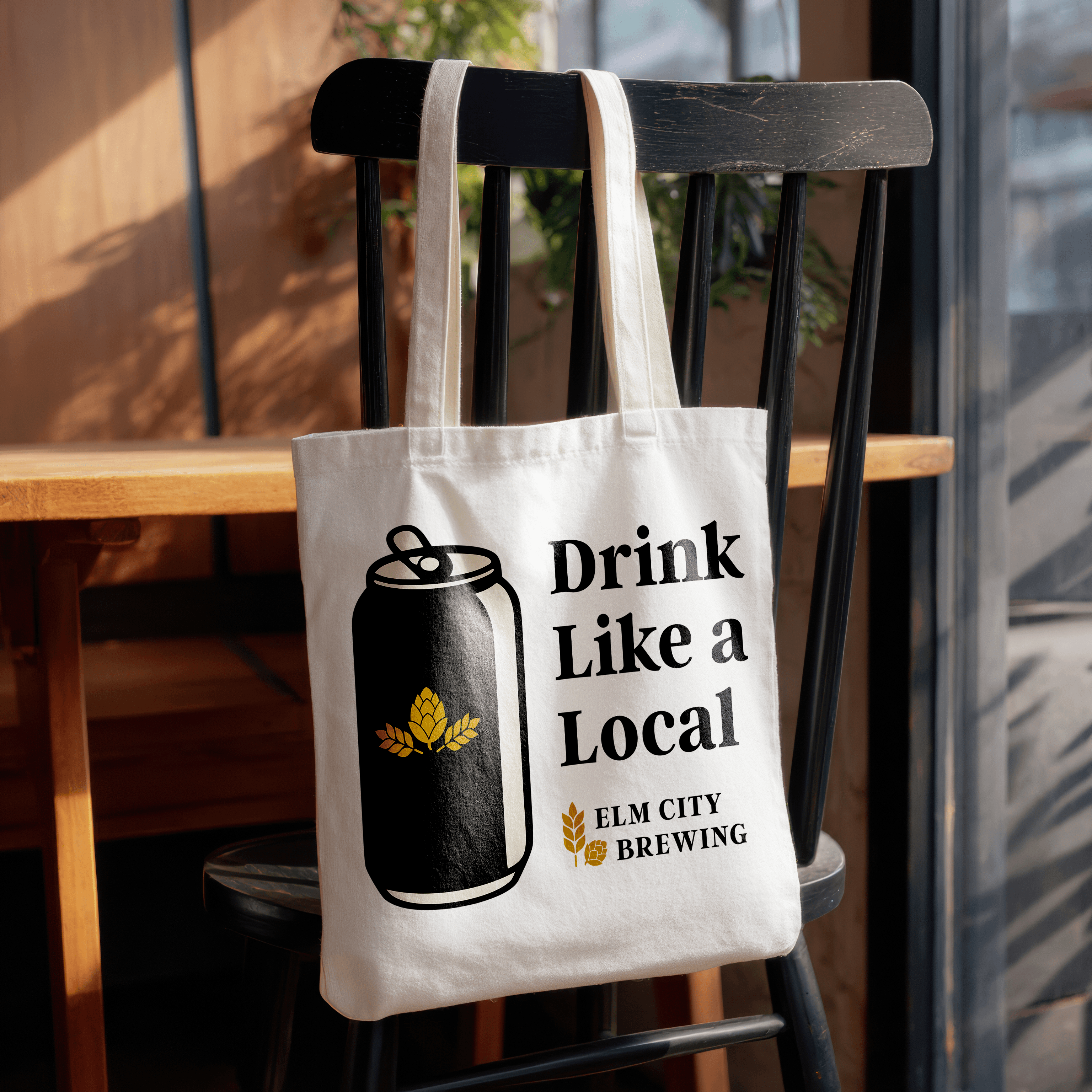 Elm City Brewing tote bag — Drink Like a Local | Merchandise by Black Rabbit Creative