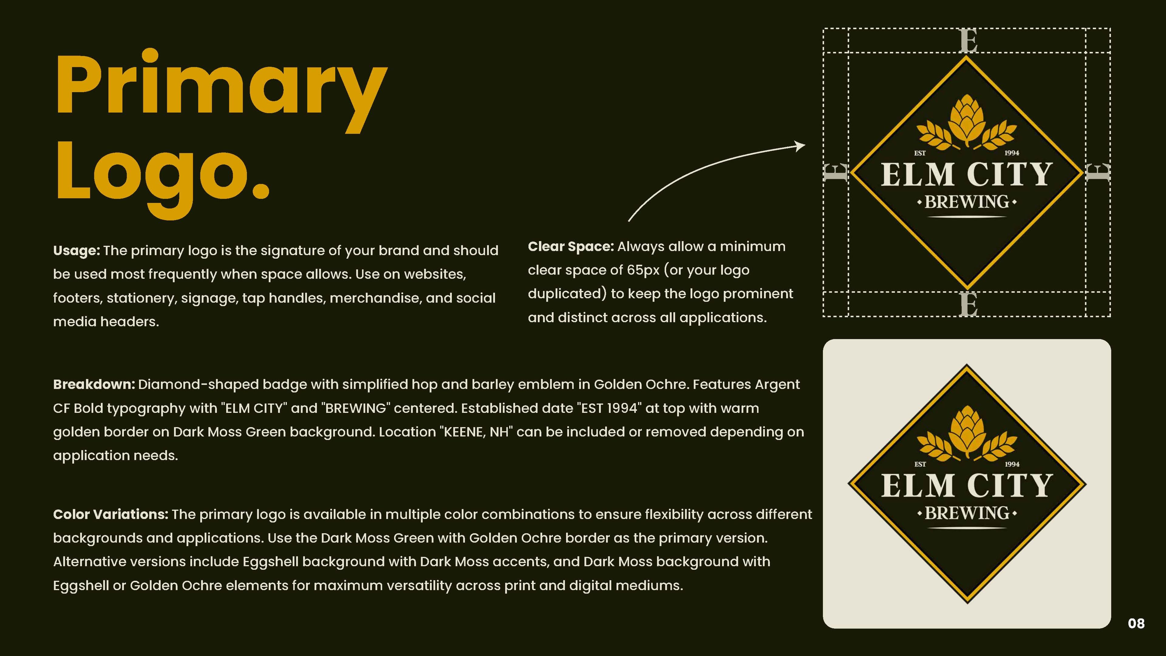 Elm City Brewing — Primary Logo | Logo design by Black Rabbit Creative