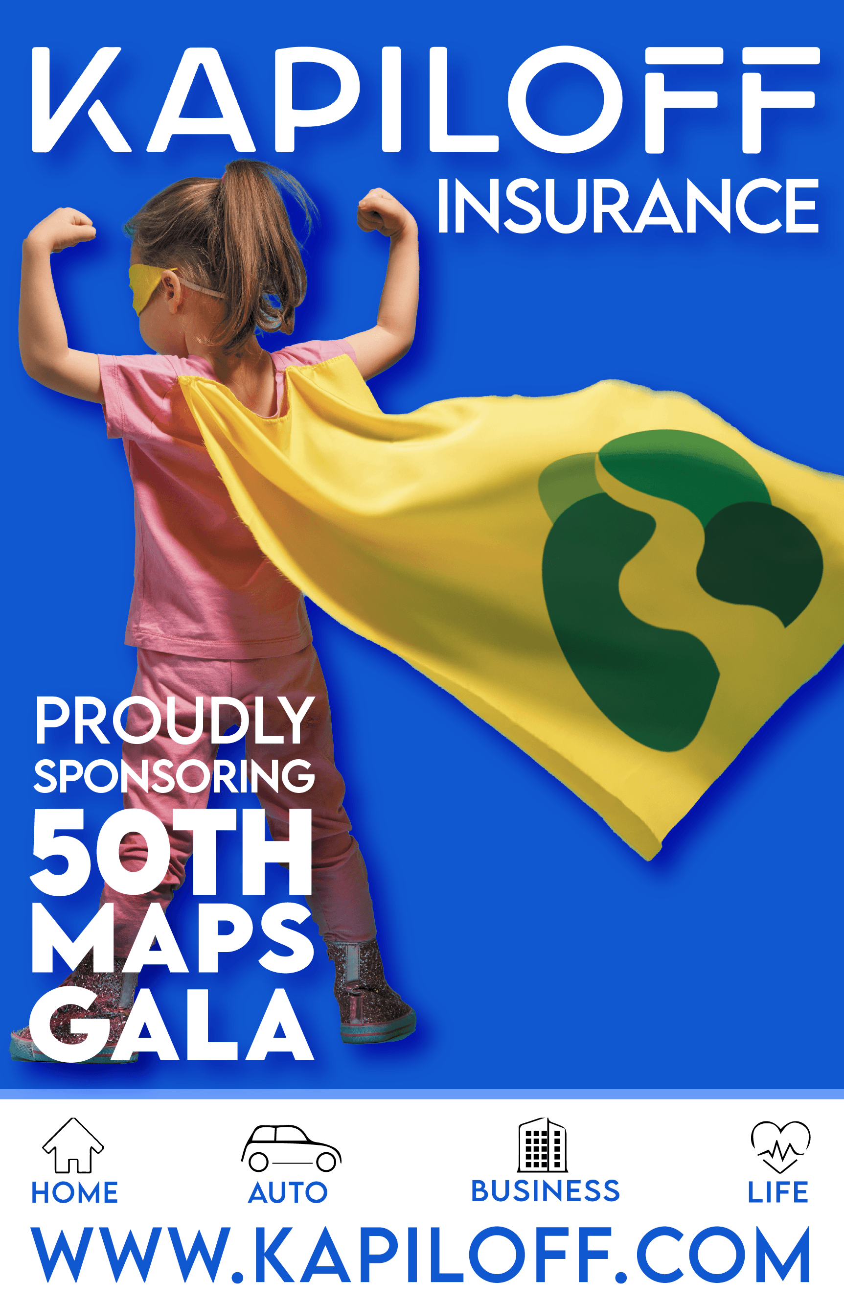 Kapiloff Insurance MAPS Gala sponsorship ad — designed by Black Rabbit Creative