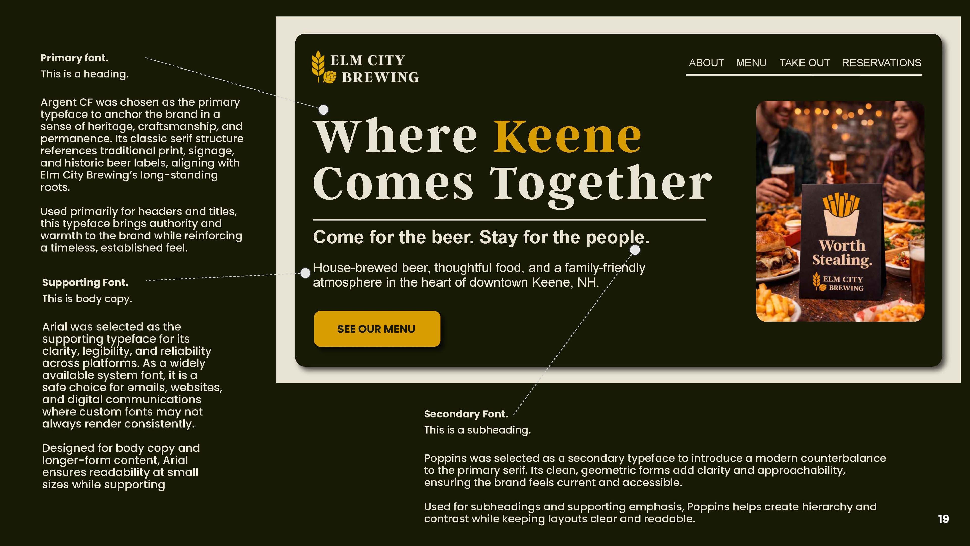 Elm City Brewing — Font Application | Typography by Black Rabbit Creative