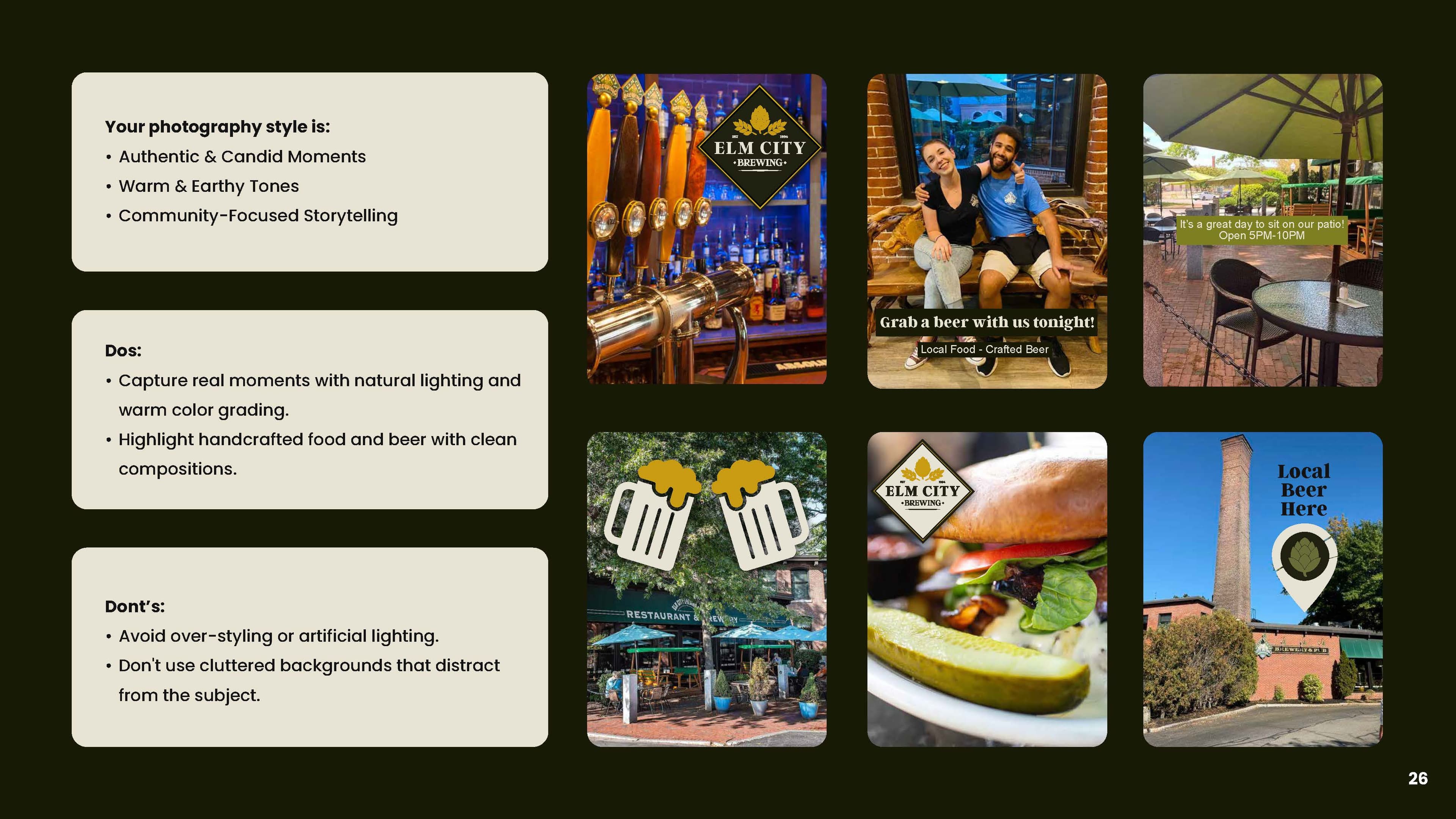 Elm City Brewing — Photography Guidelines | Brand guide by Black Rabbit Creative