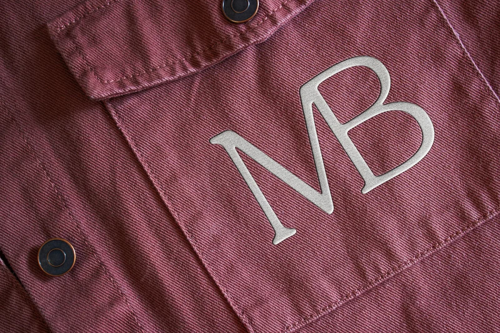 Monadnock Berries monogram embroidered on a shirt pocket