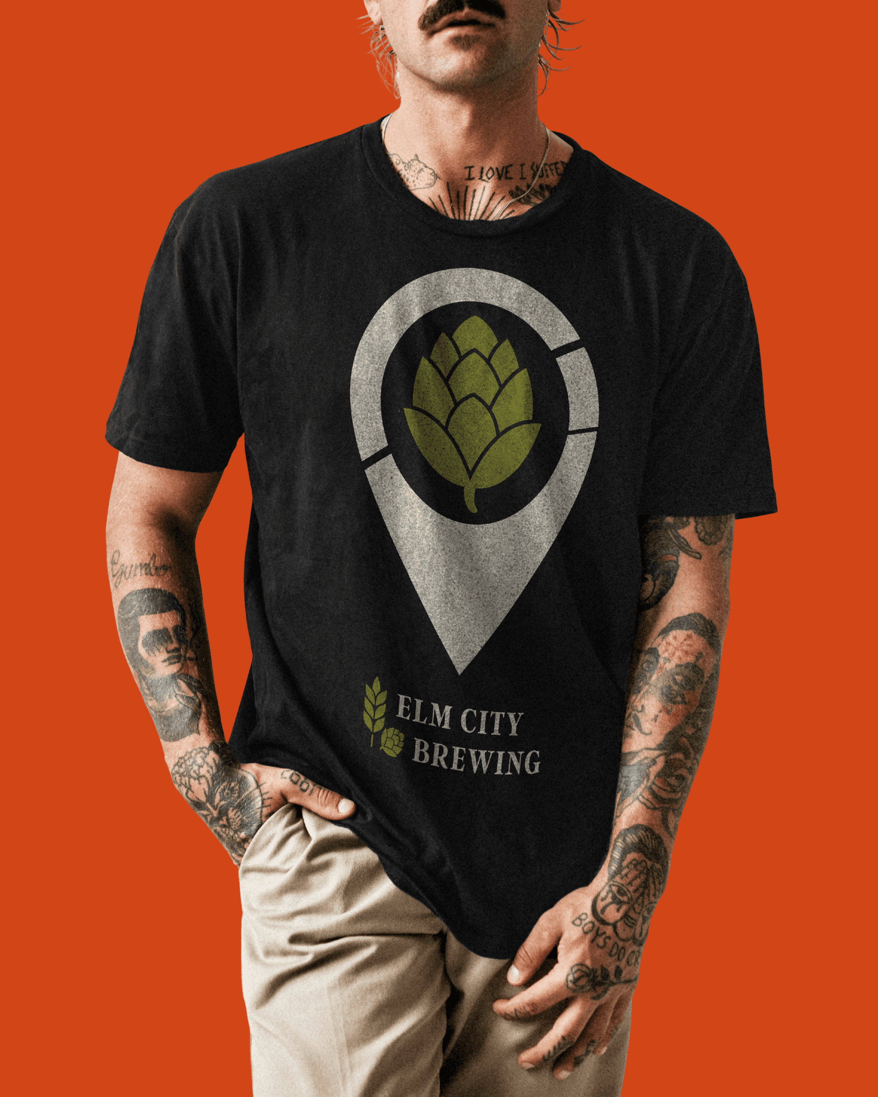 Elm City Brewing black t-shirt | Merchandise by Black Rabbit Creative
