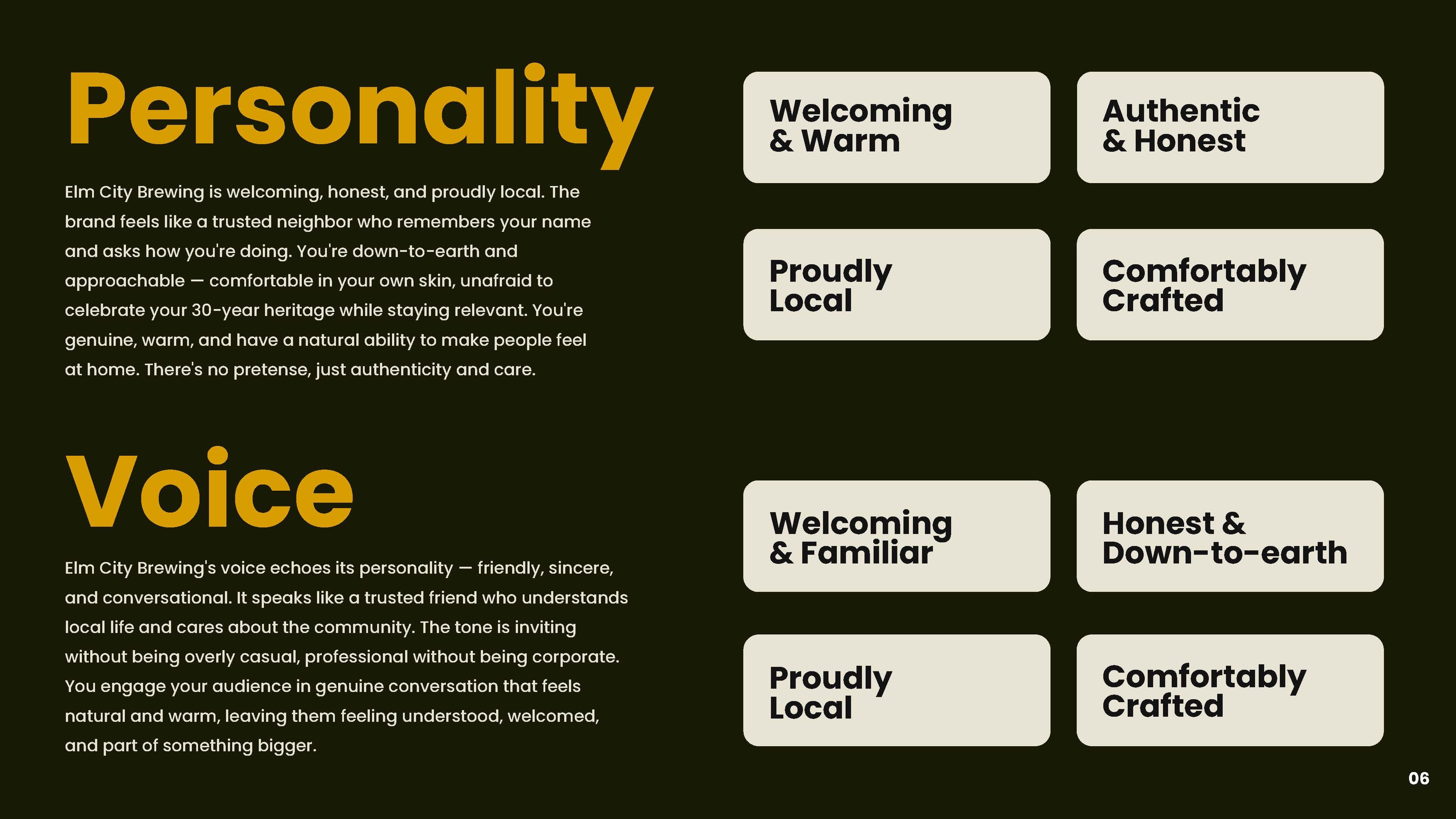 Elm City Brewing — Brand Personality & Voice | Brand guide by Black Rabbit Creative