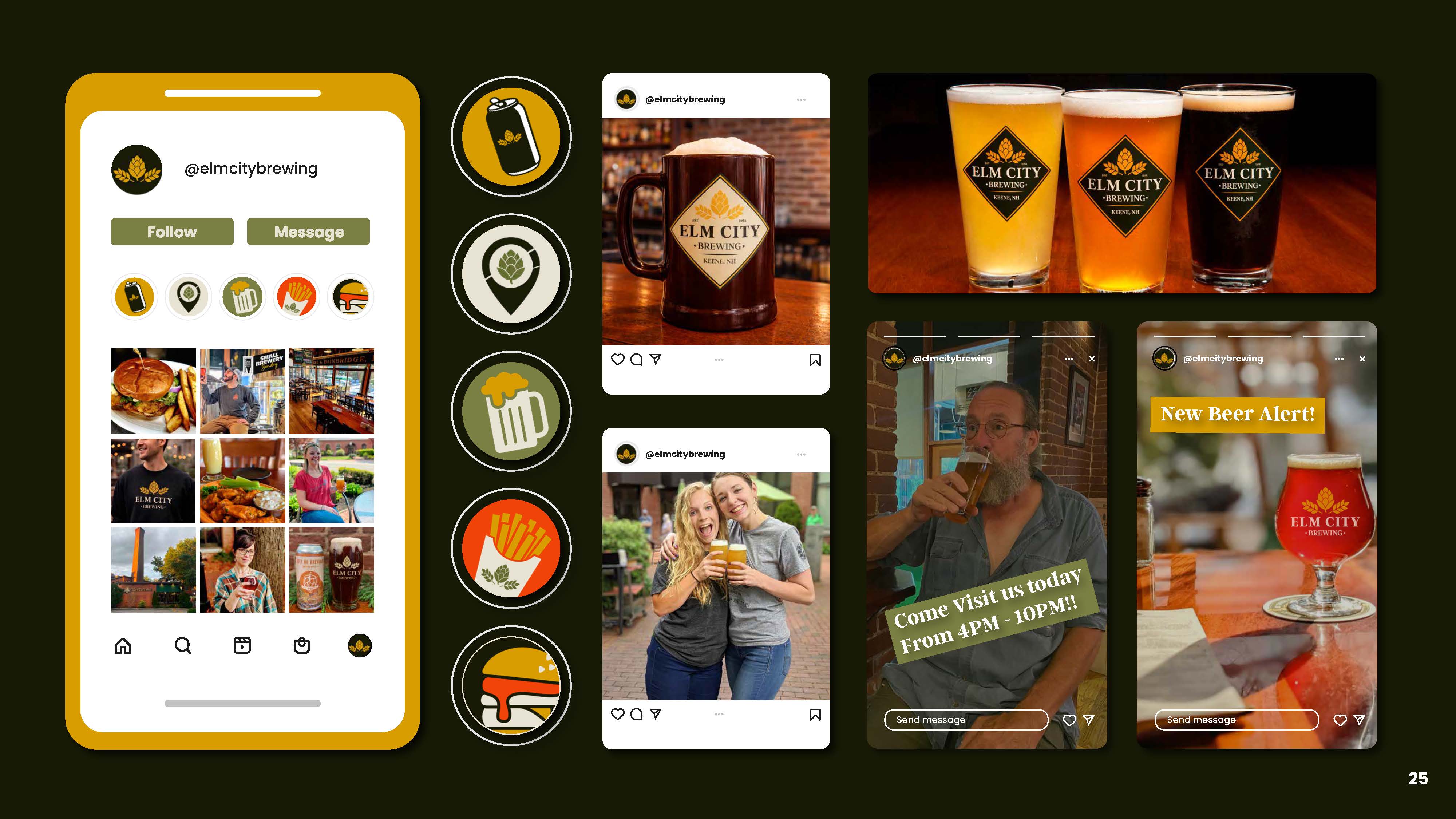Elm City Brewing — Social Media Mockups | Social media by Black Rabbit Creative