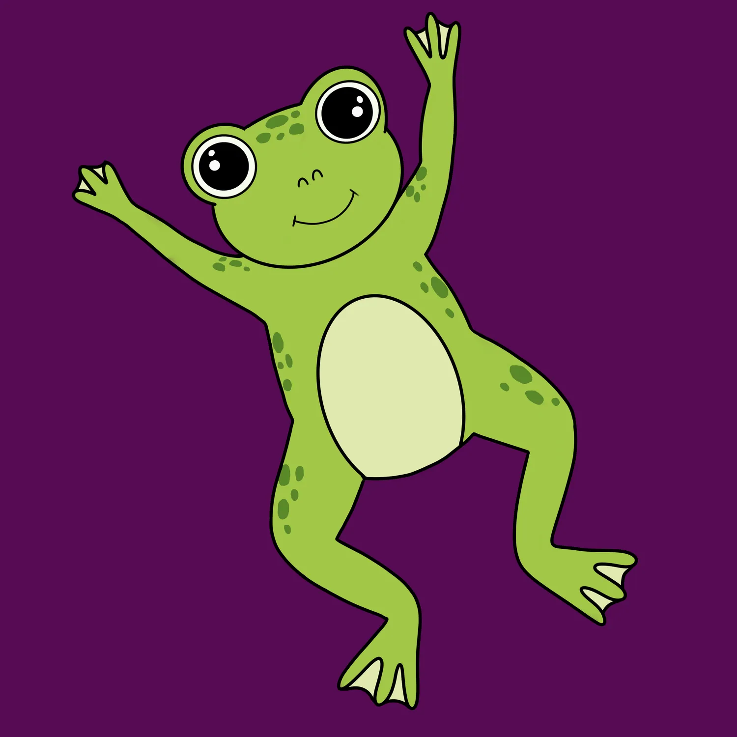 Illustration of a frog reaching upward