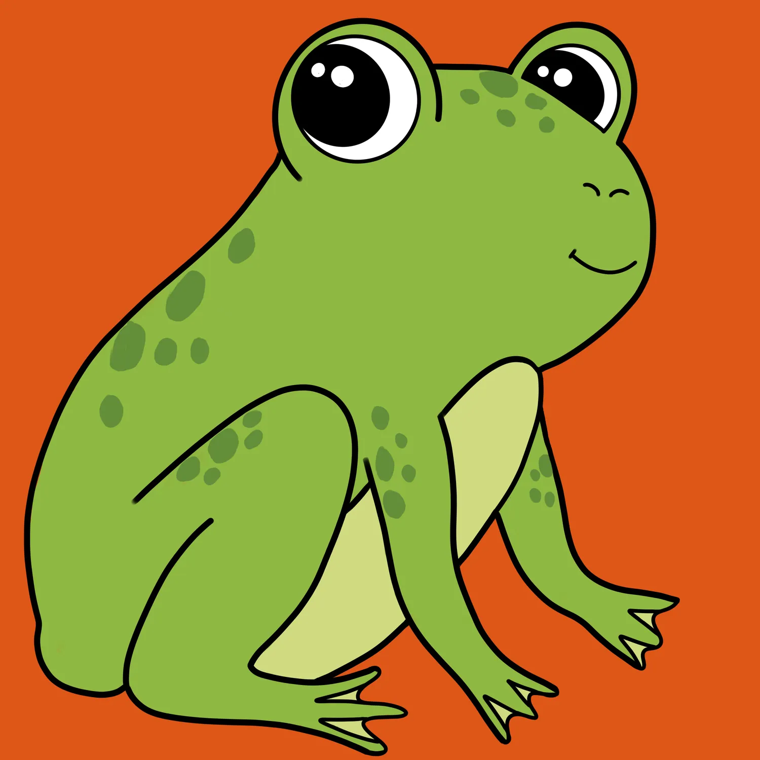 Illustration of a frog sitting upright