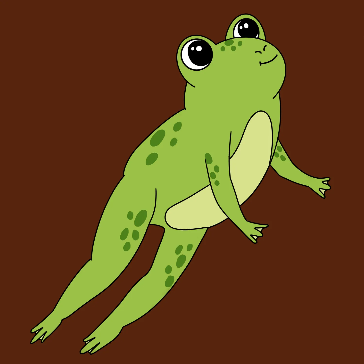 Illustration of a frog stretching out