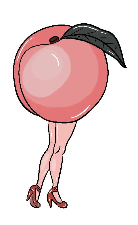 Illustration of a peach wearing high heels