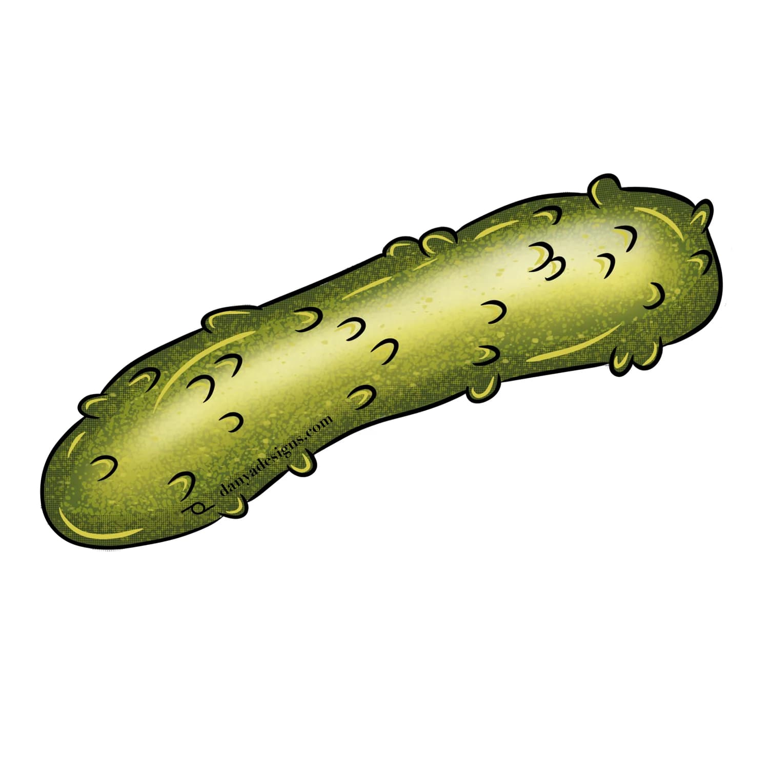 Illustration of a single dill pickle
