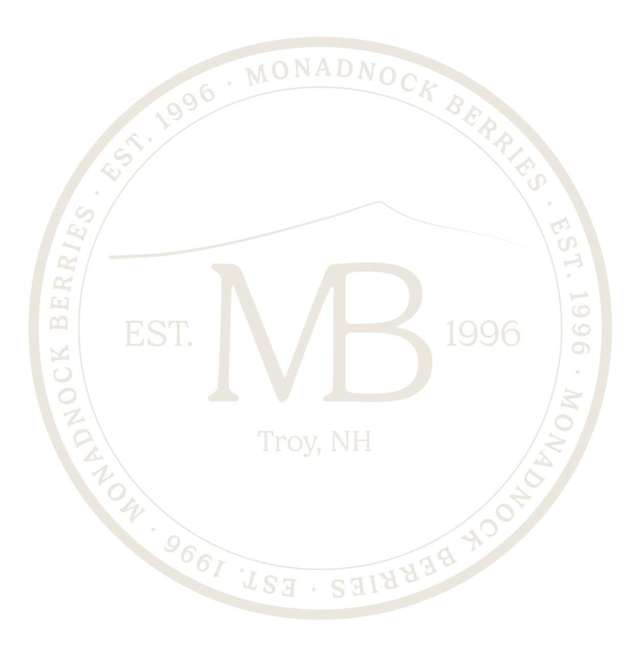 Monadnock Berries brand seal — circular signature mark with landscape detail by Black Rabbit Creative