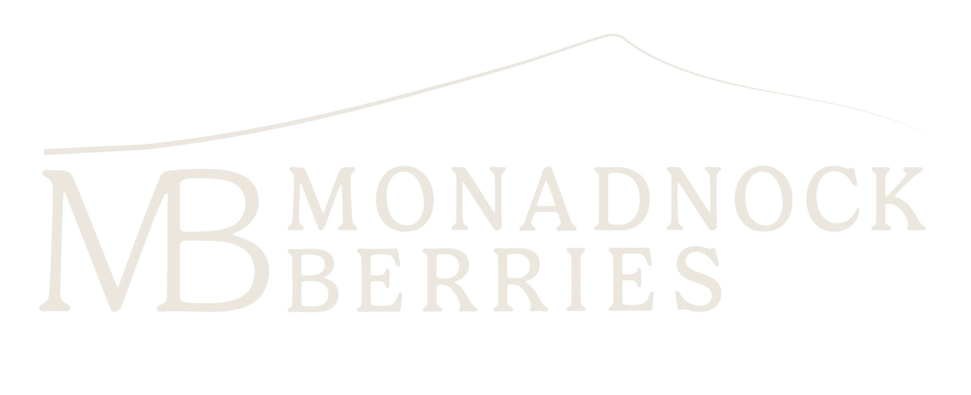 Monadnock Berries primary logo mark with mountain silhouette — refined destination brand identity by Black Rabbit Creative