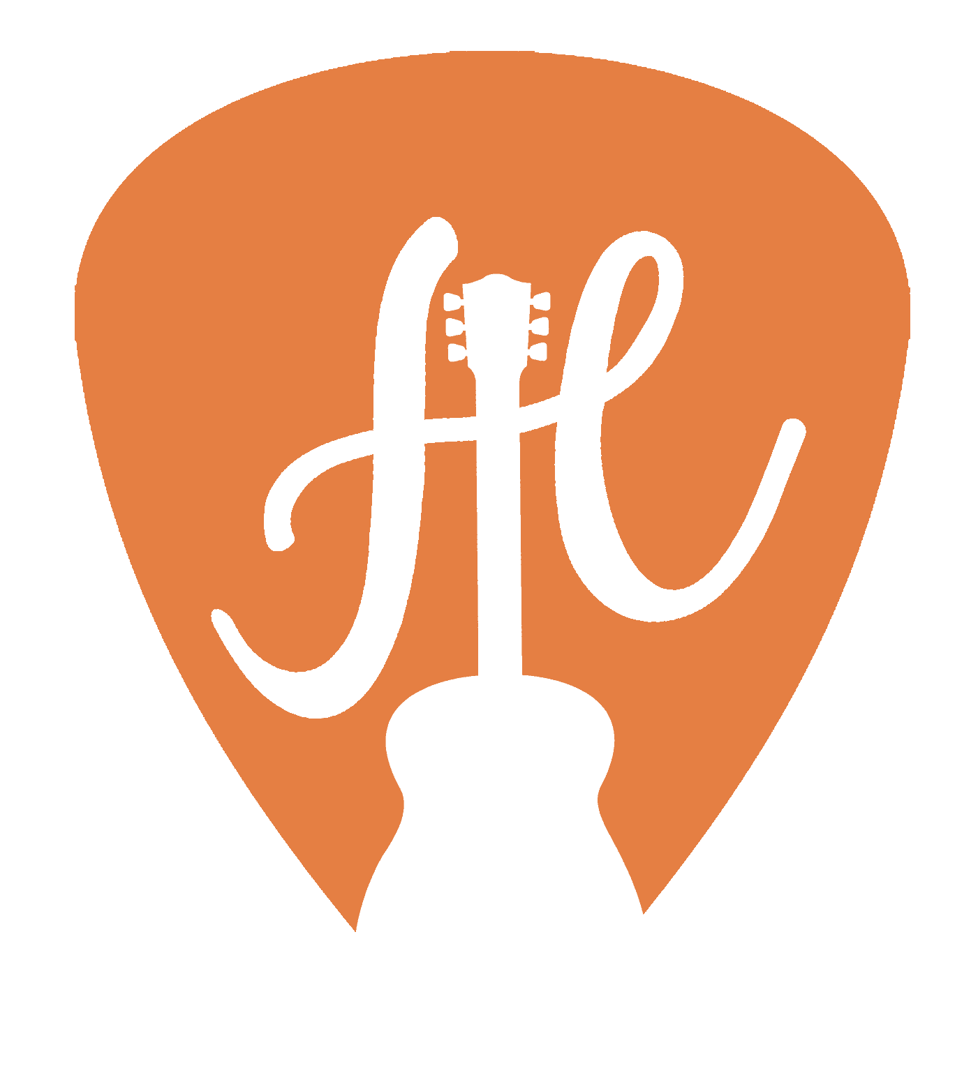 Hendrick's Lutherie original guitar pick logo before rebrand | Black Rabbit Creative