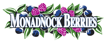 Original 1990s Monadnock Berries logo — painted farm scene with hand-lettered text | Before the rebrand by Black Rabbit Creative