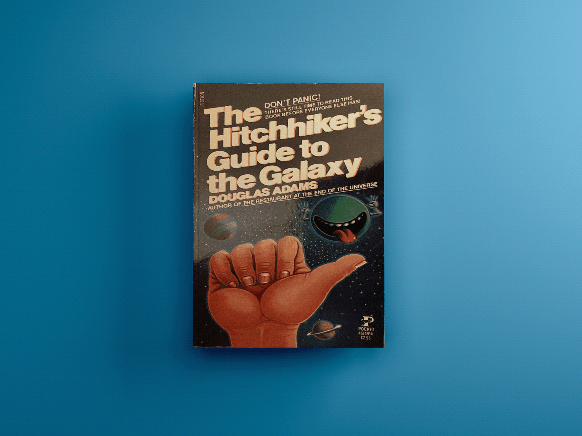 The Hitchhiker's Guide to the Galaxy — original 1979 Pocket Books cover | Book cover analysis by Black Rabbit Creative
