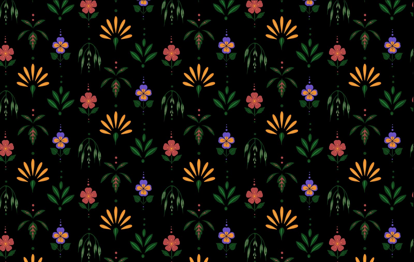 Fortified Motherhood repeating botanical pattern built from the hand-drawn herbs
