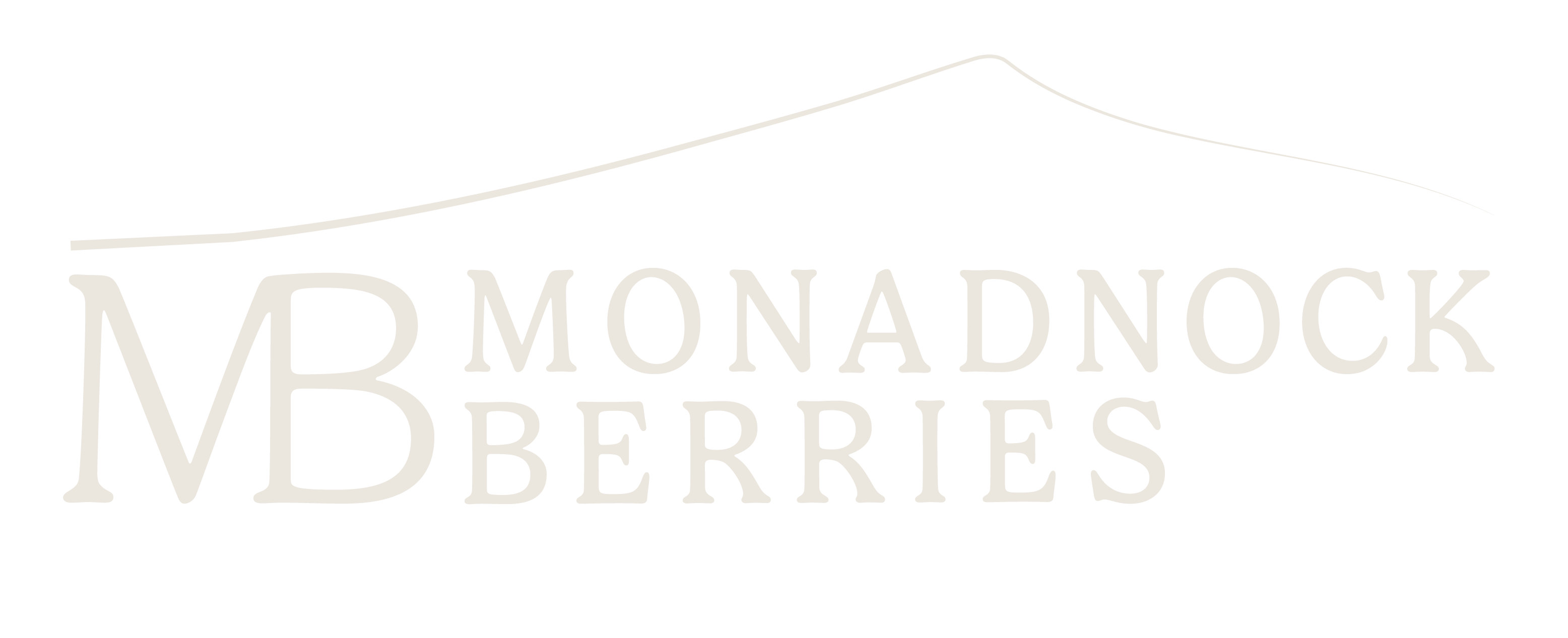 Monadnock Berries primary logo mark with mountain silhouette — refined destination brand identity by Black Rabbit Creative, Portsmouth NH, New Hampshire, New England