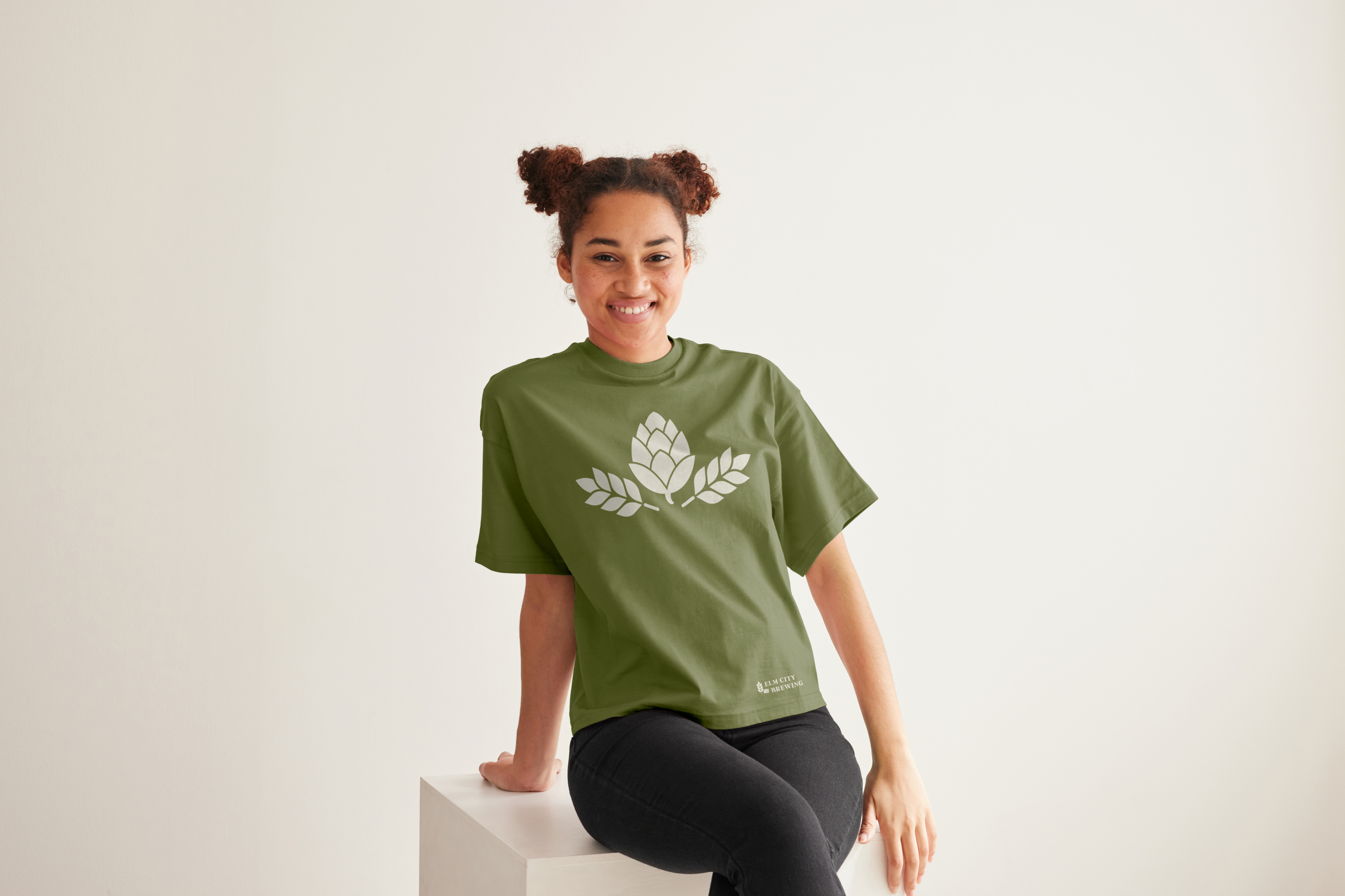 Elm City Brewing green t-shirt | Merchandise by Black Rabbit Creative, Portsmouth NH, New Hampshire, New England