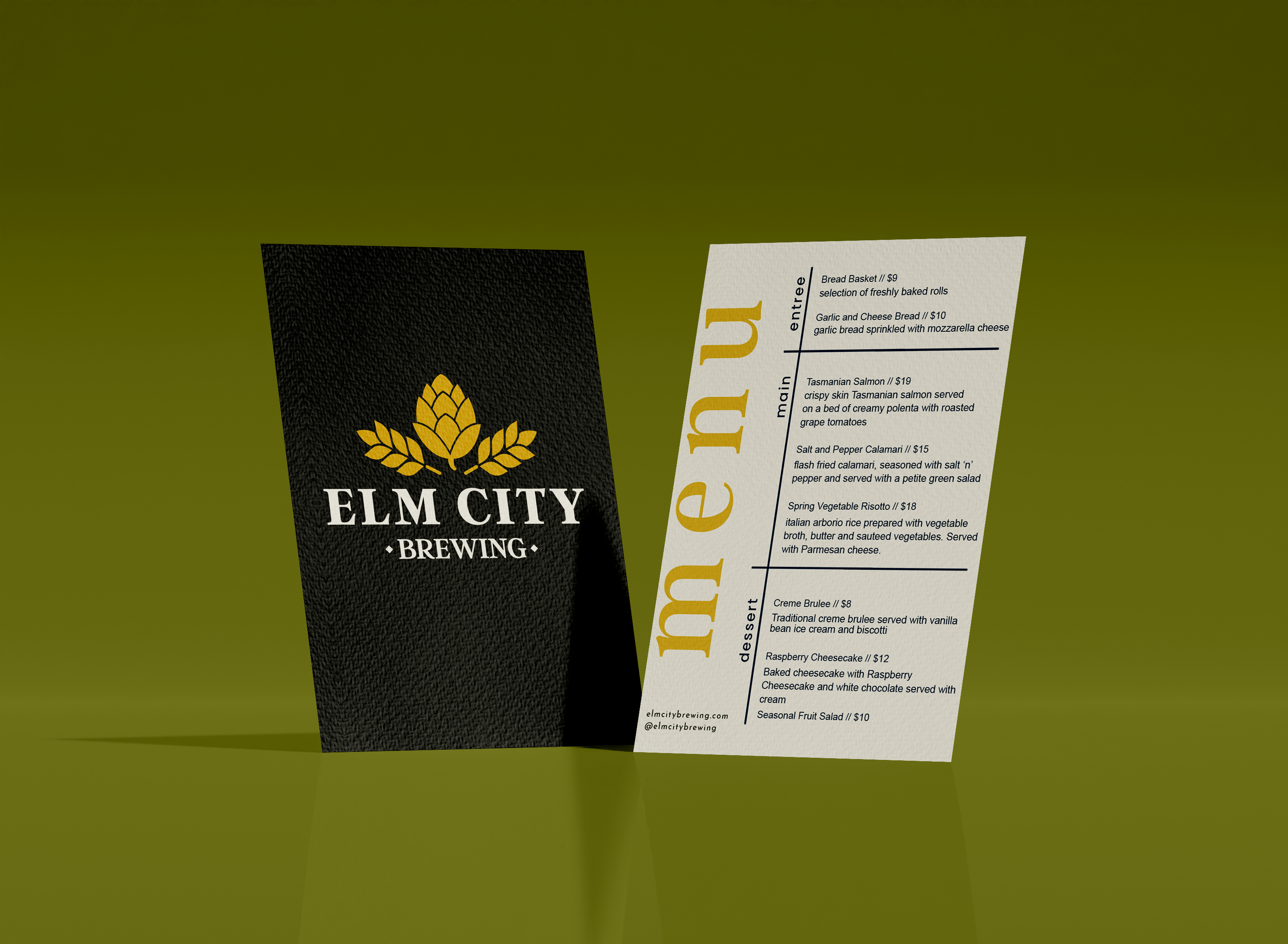 Elm City Brewing menu design | Print design by Black Rabbit Creative, Portsmouth NH, New Hampshire, New England
