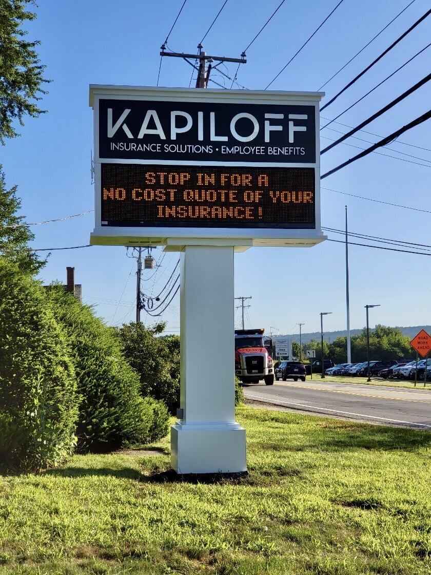 Kapiloff Insurance Solutions — outdoor LED sign design