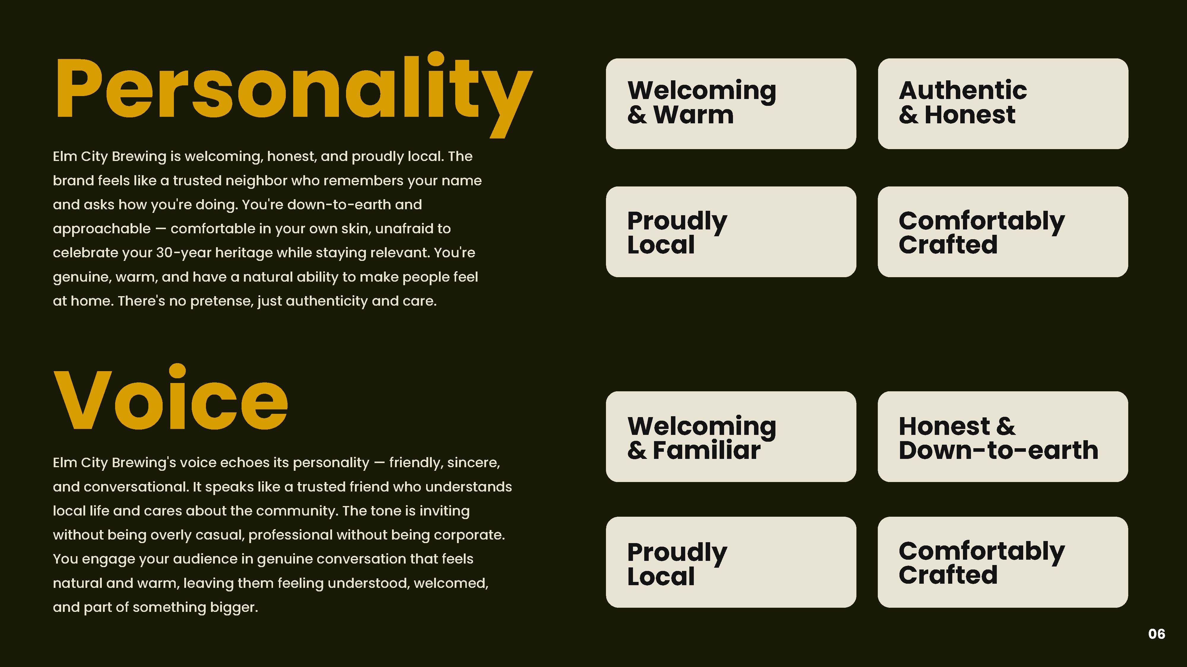 Elm City Brewing — Brand Personality & Voice | Brand guide by Black Rabbit Creative, Portsmouth NH, New Hampshire, New England